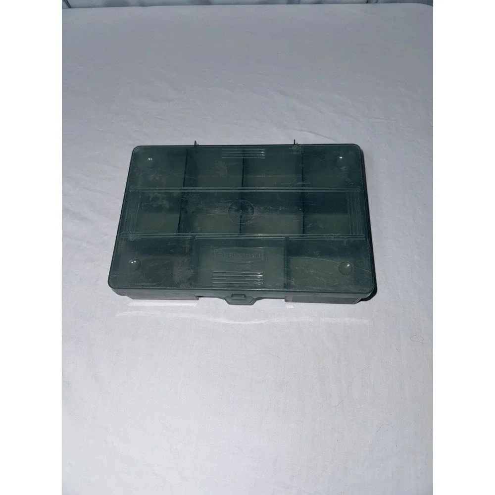 Rubbermaid Bit Box Plastic Compartment Storage Small Organization Gray